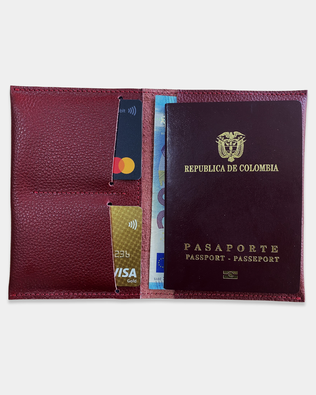 Porta Pasaporte Travel en Cuero