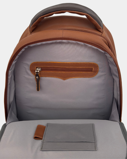 Morral de Cuero Business Miel / Café